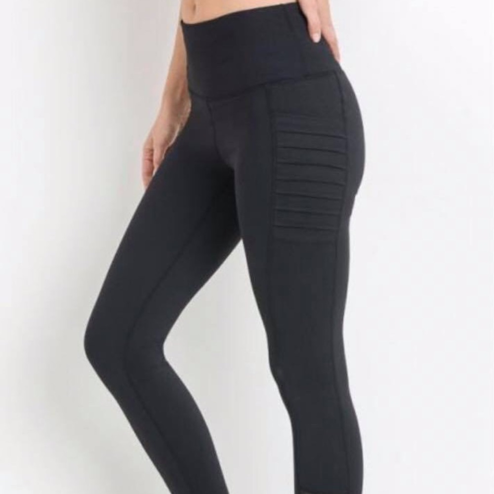 Mono B RED Highwaist Moto Ribbed Full Leggings